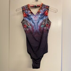 Nikolay black and multi color leotard size Medium Adult
